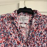 Frank & Eileen Red White Blue Floral Button Up Cotton Blouse Shirt Size XS Photo 1