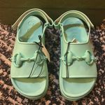 Gucci  Horsebit Flatform Sandal Teal Cyan Photo 2