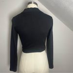 Brave Soul London Black Ribbed Collared Wrap Crop Top | NWT | Size M Photo 3