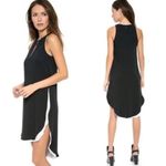 Rag and Bone  Longtail Shirt Dress Black & White Sleeveless Silk Blend Size 0 Photo 7