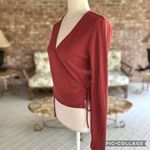 One Clothing Top Cropped Wrap Brown Rust Wrap L (Jrs) Festival Concert Casual Photo 3