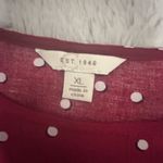 Elegant Burgundy Polka Dot Bell Sleeve Blouse Red Size XL Photo 8