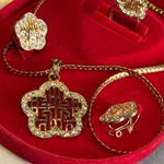 Source Unknown Double Happiness Chinese Jewelry Set Photo 2