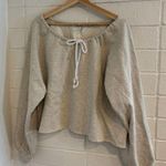 Free People NWOT  for the win off the shoulder sweatshirt in light grey Photo 0