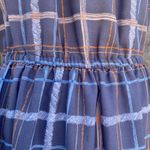 LC Lauren Conrad Grey Plaid Pleated Neckline Cap Sleeve Dress Size S Photo 5