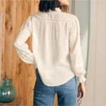 Faherty  Willa Pleated Bohemian Organic Cotton Button-down white  Size Medium Photo 1