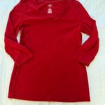 st. john's bay  Red Top V-Neck 3/4 Sleeve Photo 0