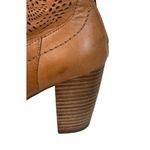 UGG  Charlotte Perforated Tan Leather Cowgirl Ankle Booties Zip Back Sz 7 EU 38 Photo 11