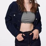 Uniqlo GU Gingham Check 2-Way Bandeau Black Crop Top Small Photo 0