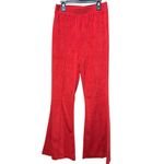 Aerie Groove-On Velour High Waisted Flare Pant Red size small Photo 2