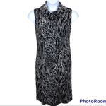 Nina Leonard  Lemmie Sleeveless Snakeskin Midi Dress Black & White Medium Photo 1