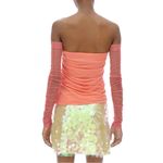 Helmut Lang  Sheer Sleeve Tube Top in Coral, NWT, Size XS Photo 3