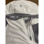 Lululemon Womens Run For It Pullover Hoodie Top Size 4 White Gray Jacket Photo 2