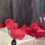 Coquette Black Tulle Short Petticoat Skirt with Floating Petals Women’s Small Photo 1
