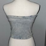 Silence + Noise Blue Acid Wash Urban Outfitters Bandeau Summer Top Size Medium Photo 1