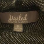 Marled Top Womens Medium Black Silver Hoodie Star Rhinestones Longsleeve Size M Photo 6