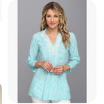 Lilly Pulitzer Sarasota Beaded Tunic Shorely Blue Ice Cake Pattern Coverup Top Photo 1