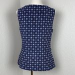 Cable & Gauge  Women's Geometric Blue Squares Blouse Top Sleeveless XL Photo 3