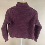 Madewell  XXS Side Button Boxy Turtleneck Sweater Burgundy Chunky Ribbed Modern Photo 2
