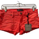 Franky B. NWT Low Rise Red/Pink Denim Jean Shorts Size 26 Cutoff Casual Summer Pink Photo 1