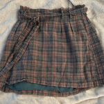 American Eagle  Outfitters Pink and Gray Plaid Mini Skirt Photo 0