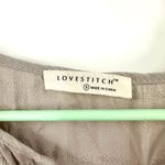 Lovestitch Lovestich Size Small Blouse Tan Lightweight Long Sleeve Babydoll‎ Flare V Neck Photo 3