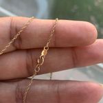 14k Gold Peridot Necklace with Loose Style Rope Chain Photo 3