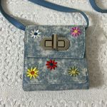 No Boundaries  Floral Embellished Blue Denim micro mini‎ Crossbody Bag Wallet Photo 1