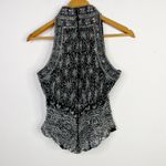 Adrianna Papell Vintage Papell Evening Black Silk Beaded Floral Sleevless High Neck Top womens M Photo 7