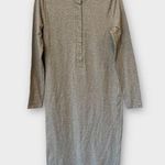 Reformation Stein Long Sleeve Henley Midi T Shirt Dress Size Large Photo 0