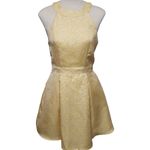 Disney 's Beauty and the Beast Yellow Brocade Ruffle Halter Dress Size Medium Photo 1