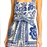 Farm Rio  size small Blue pineapple garden romper white shorts tie tropical vaca Photo 0