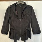 White House | Black Market  Size 2 Moto Style Belted‎ Y2K Jacket Collared Photo 0