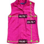 Karen Scott  Hot Pink Magenta Sleeveless Botton Down Collared Shirt Womens Size S Photo 3