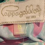 NEW PAPPAGALLO TROPICAL VICTORIA STYLR RUFFLE BELL SLEEVE PINK BLUE GREEN DRESS Size 2X Photo 3