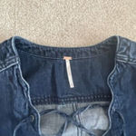Free People Free‎ People Small Neopolitan Dreams Denim Tunic Lace Up Long Sleeve Cotton Boho Photo 3