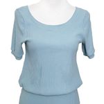 Free People Beach Blue Happy Hour Mini Dress Womens Sz Small Stretch Ribbed New Photo 2