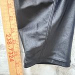 Good American  Bombshell Faux Leather Lace Front Glossy Black Legging Sz 3 (L) Photo 7