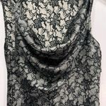Studio JPR Black & Silver Lace Look Draped Neck Sleeveless Top Size Small Photo 11