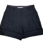 Diane Von Furstenberg  DVF Katrian Wool Blend Rolled Cuff Pleated Shorts 4 Photo 0