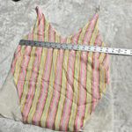 J Brand Lucy Cami Women's Small Silk Pink Yellow Cream Striped Strappy V-Neck Photo 7