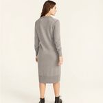 J.Crew Sweater Dress Merino Wool Gray Grey Collared Long Sleeve Midi Size XXS Photo 2