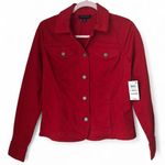 Charter Club NWT women’s Red Denim Jeans Casual Jacket Size XS Photo 2