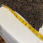 Oleg Cassini Black Tie blouse deep scoop neckline full zip back lined Size 4 NWT Photo 1