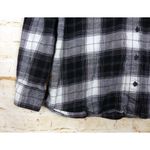 H&M  Divided Womens Sz XS Plaid Flannel Oversized Shirt Chest Pockets Black White Photo 2