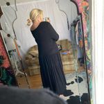 Free People FP Beach Tiered Long Sleeve Maxi Dress with Slit Black Size Small Photo 2