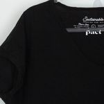 Pact Womens Organic Cotton V Neck Maxi Dress Size L Black Raw Edge Minimalist Photo 3