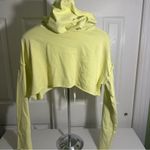 Urban Outfitters Lime Cropped Hooded Sweatshirt Large Photo 3