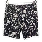 Mario Serrani  Black and White Bermuda Shorts Size 10 Tropical Print Shorts Photo 0