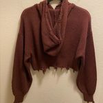 Lovers + Friends Dion Distressed Knit Hoodie In Umber Brown Size M Photo 9